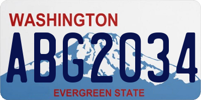 WA license plate ABG2034