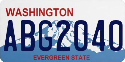 WA license plate ABG2040