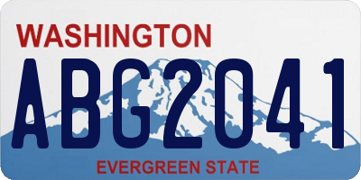 WA license plate ABG2041