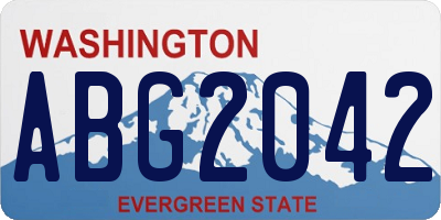 WA license plate ABG2042
