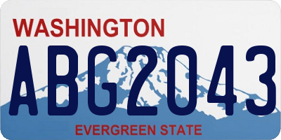 WA license plate ABG2043