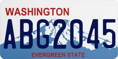 WA license plate ABG2045