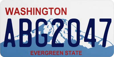 WA license plate ABG2047
