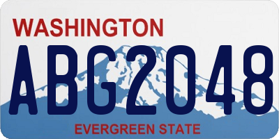 WA license plate ABG2048