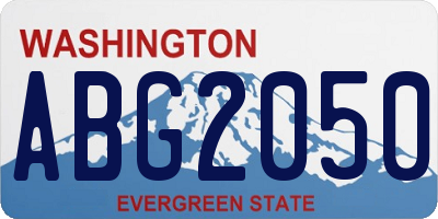WA license plate ABG2050