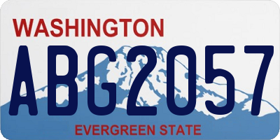 WA license plate ABG2057