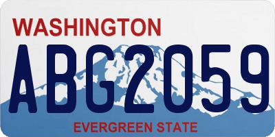 WA license plate ABG2059