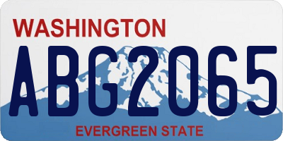 WA license plate ABG2065