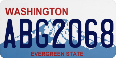 WA license plate ABG2068