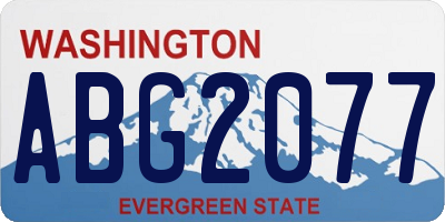 WA license plate ABG2077