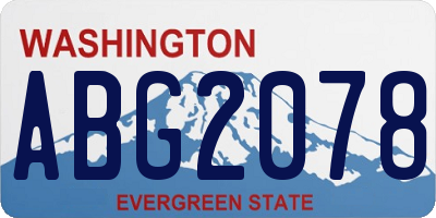 WA license plate ABG2078