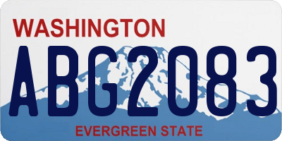 WA license plate ABG2083