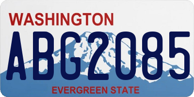 WA license plate ABG2085