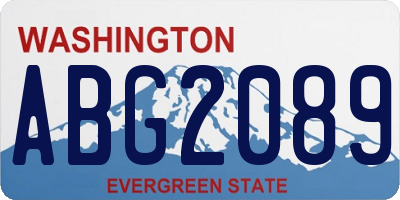 WA license plate ABG2089