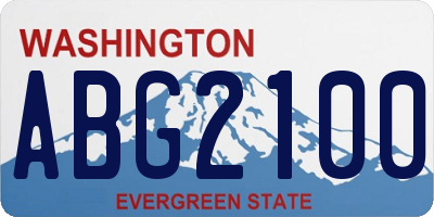 WA license plate ABG2100