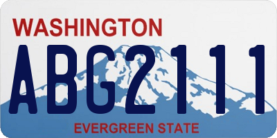 WA license plate ABG2111