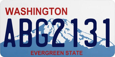 WA license plate ABG2131