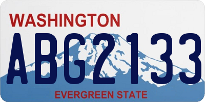 WA license plate ABG2133