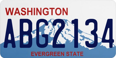 WA license plate ABG2134