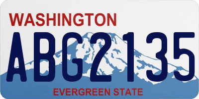 WA license plate ABG2135