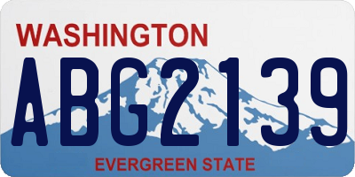 WA license plate ABG2139