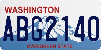 WA license plate ABG2140