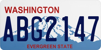 WA license plate ABG2147