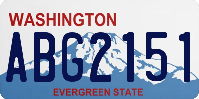 WA license plate ABG2151