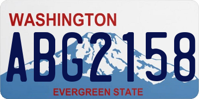 WA license plate ABG2158