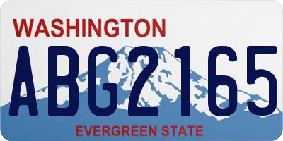 WA license plate ABG2165