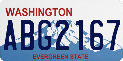 WA license plate ABG2167