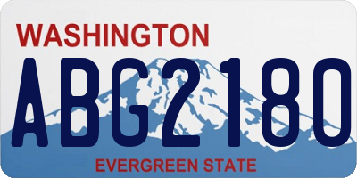WA license plate ABG2180