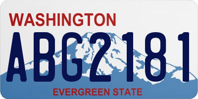WA license plate ABG2181