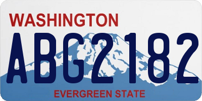 WA license plate ABG2182