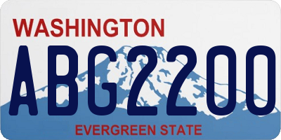WA license plate ABG2200