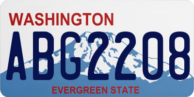 WA license plate ABG2208