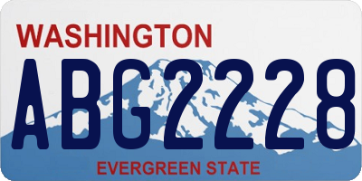 WA license plate ABG2228
