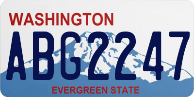 WA license plate ABG2247