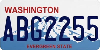 WA license plate ABG2255