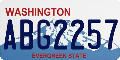 WA license plate ABG2257