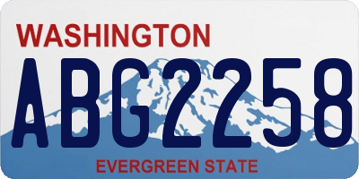 WA license plate ABG2258