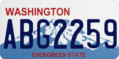 WA license plate ABG2259