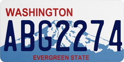 WA license plate ABG2274