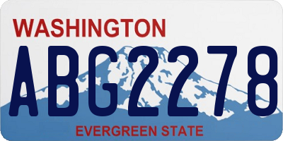 WA license plate ABG2278
