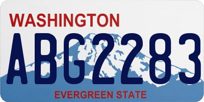 WA license plate ABG2283