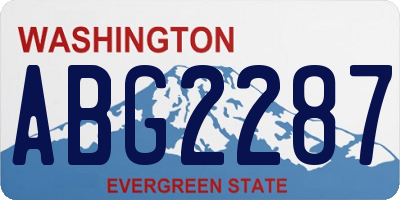 WA license plate ABG2287