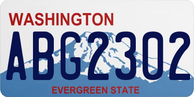 WA license plate ABG2302