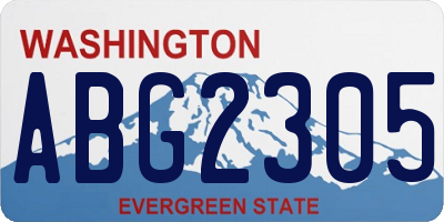 WA license plate ABG2305