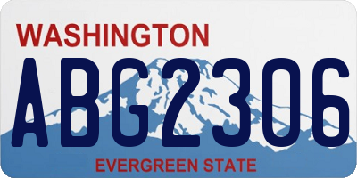 WA license plate ABG2306