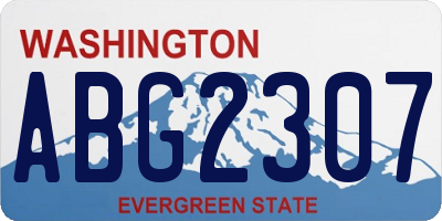 WA license plate ABG2307